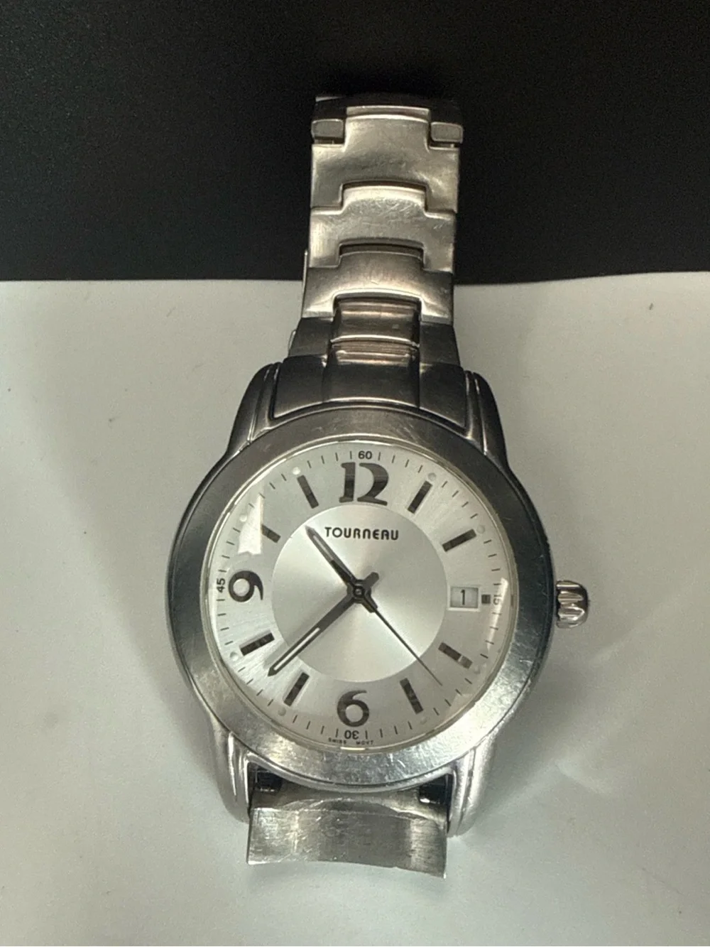 Tourneau Silver Stainless Steel Analog Watch